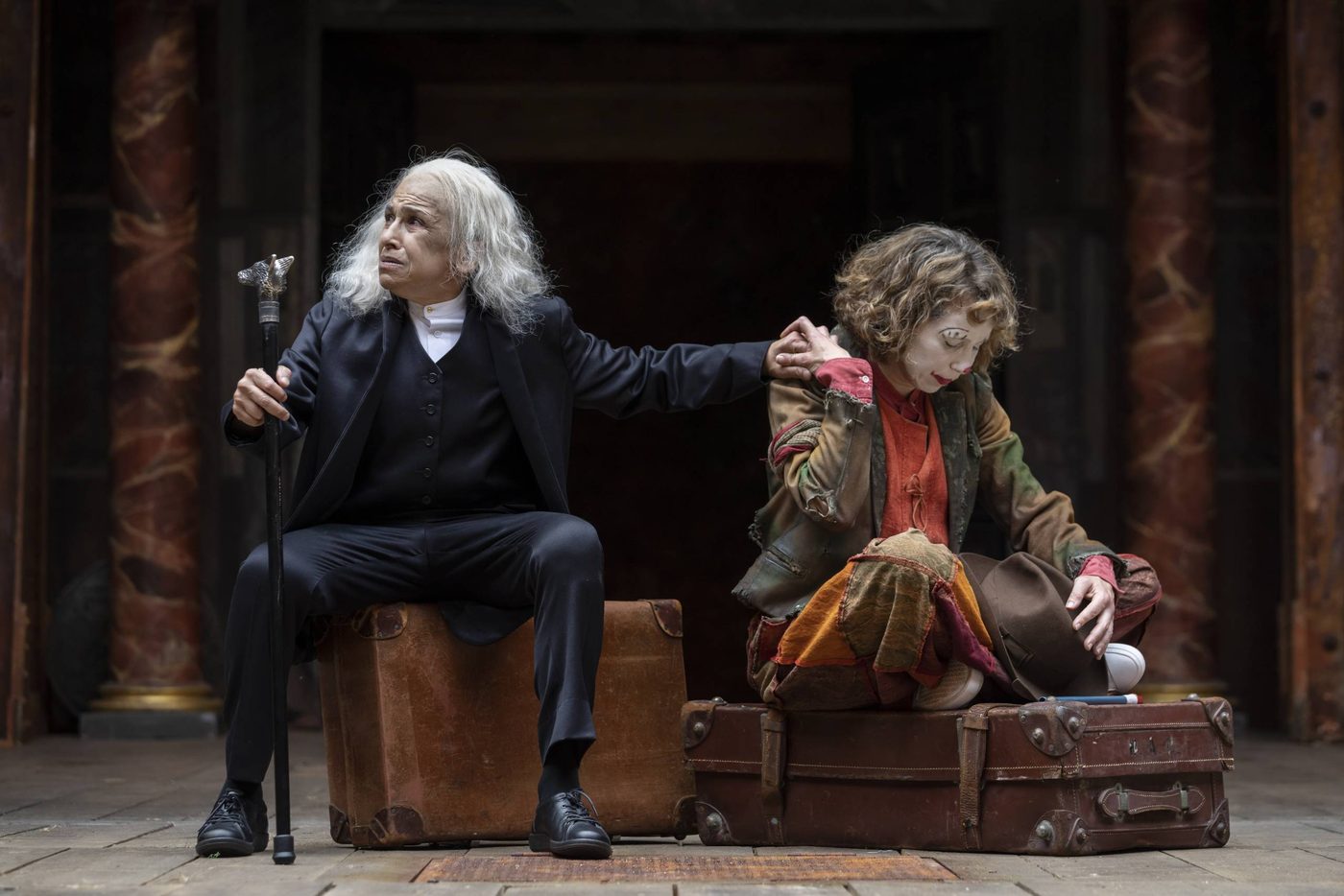 The Company of King Lear in the Globe Theatre, 2022. Photography by Johan Persson. The Company of King Lear in the Globe Theatre, 2022. Photography by Johan Persson.