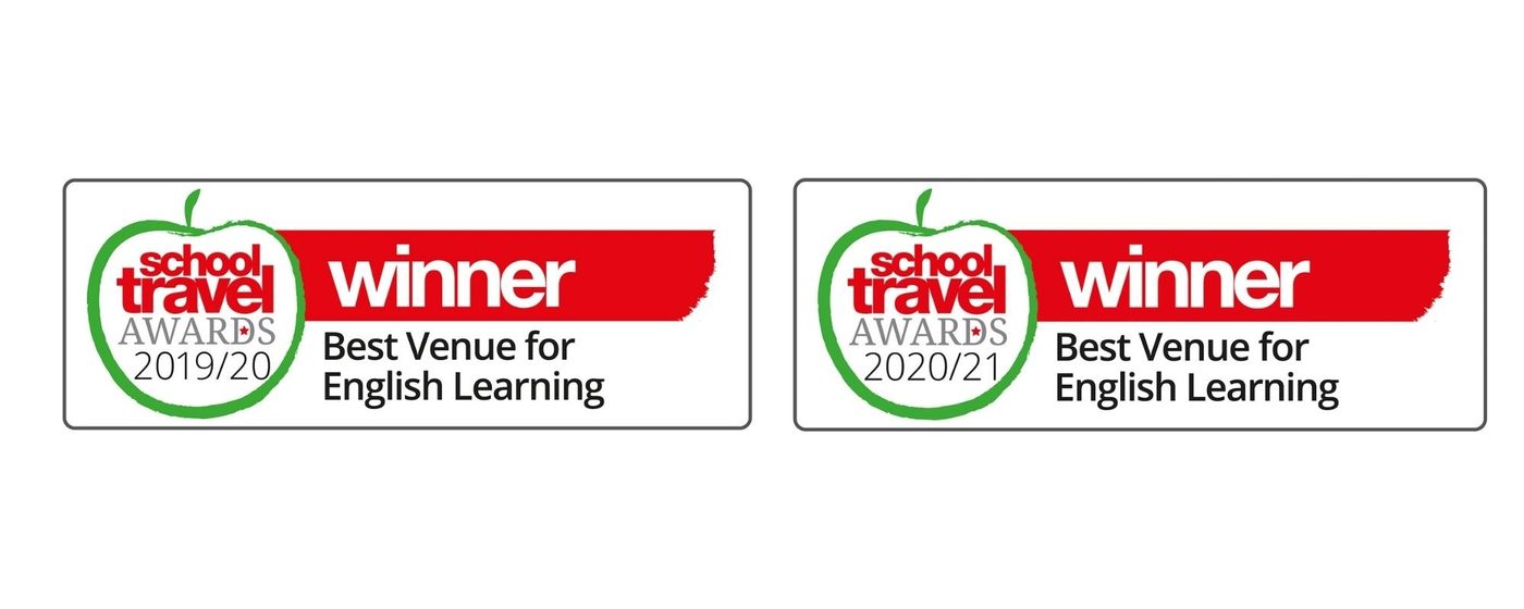 School Travel Awards Logos Two logos sit side by side indicating Shakespeare’s Globe’s win at the 19/20 and 20/21 School Travel Awards