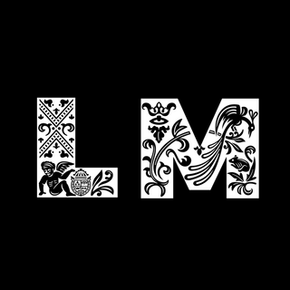 Stylised white letters 'LM' on a black background